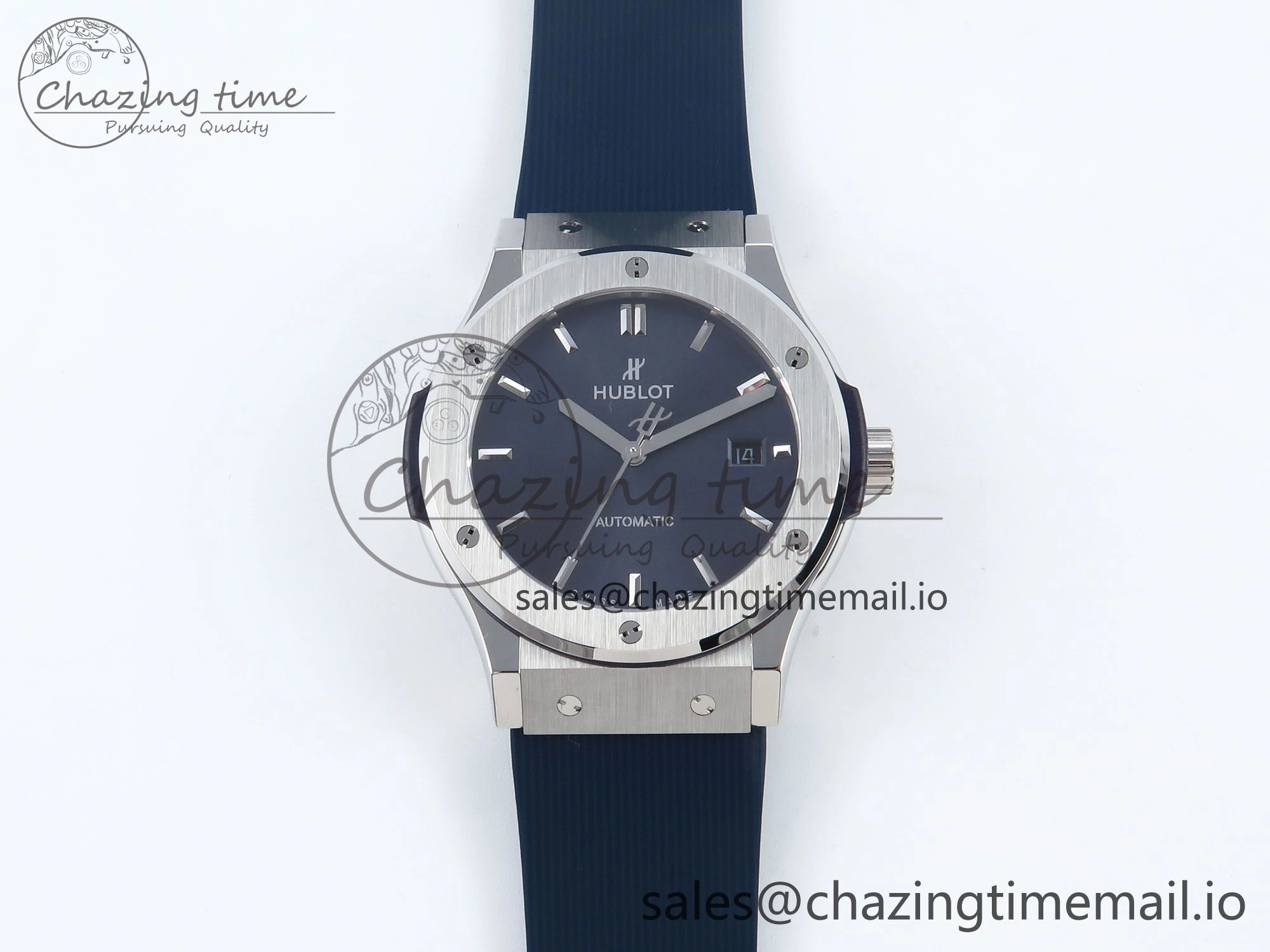 Classic Fusion Bang 42mm HBF 1:1 Best Edition Blue Dial on Blue Rubber Strap A2892