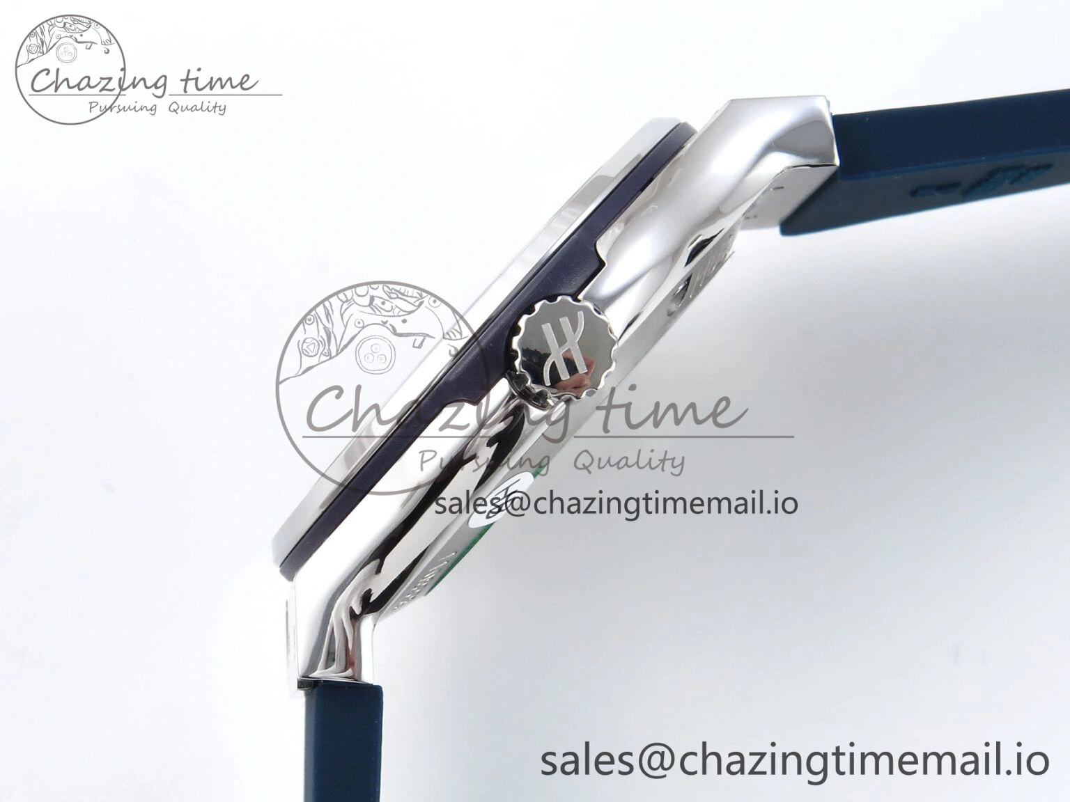 Classic Fusion Bang 42mm HBF 1:1 Best Edition Blue Dial on Blue Rubber Strap A2892