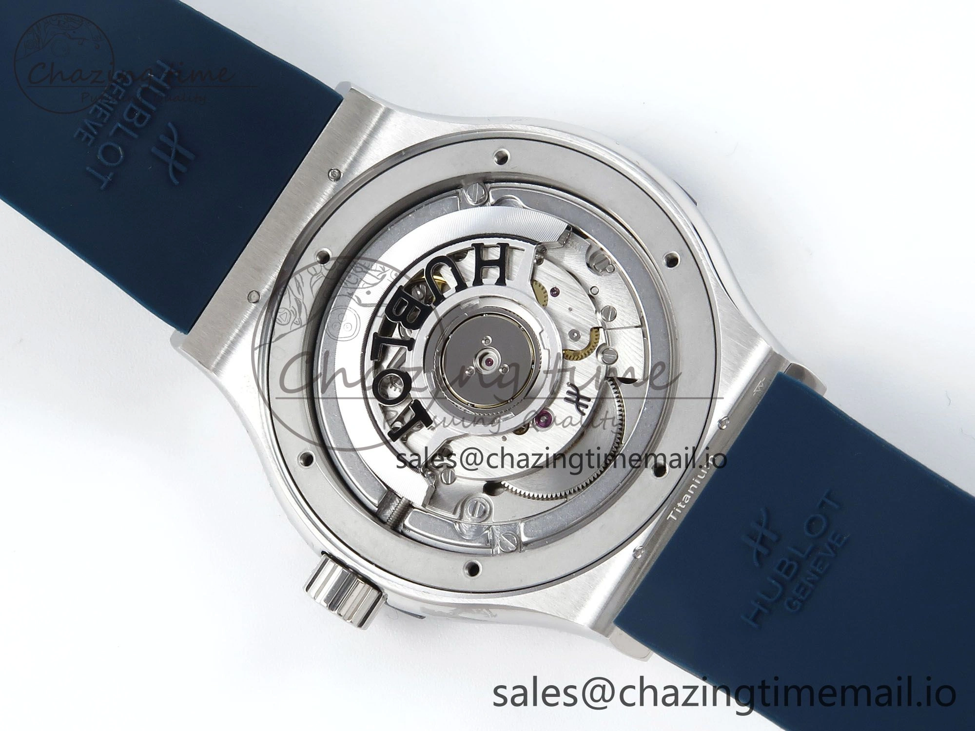 Classic Fusion Bang 42mm HBF 1:1 Best Edition Blue Dial on Blue Rubber Strap A2892