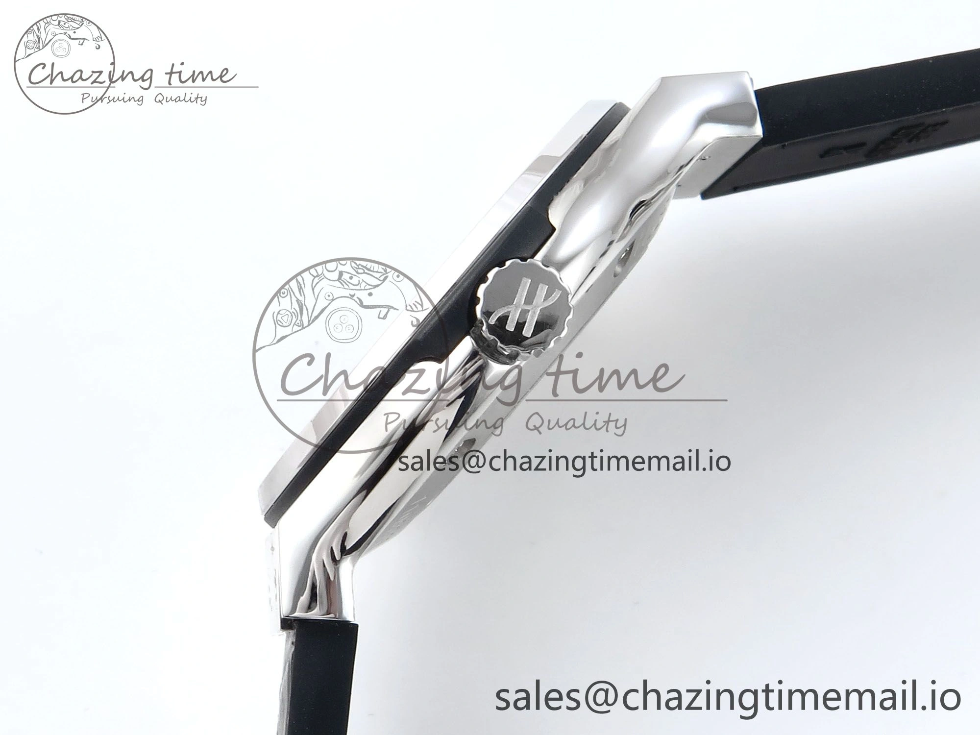 Classic Fusion Bang 42mm HBF 1:1 Best Edition Gray Dial Diamonds Bezel on Gray Leather Strap A2892