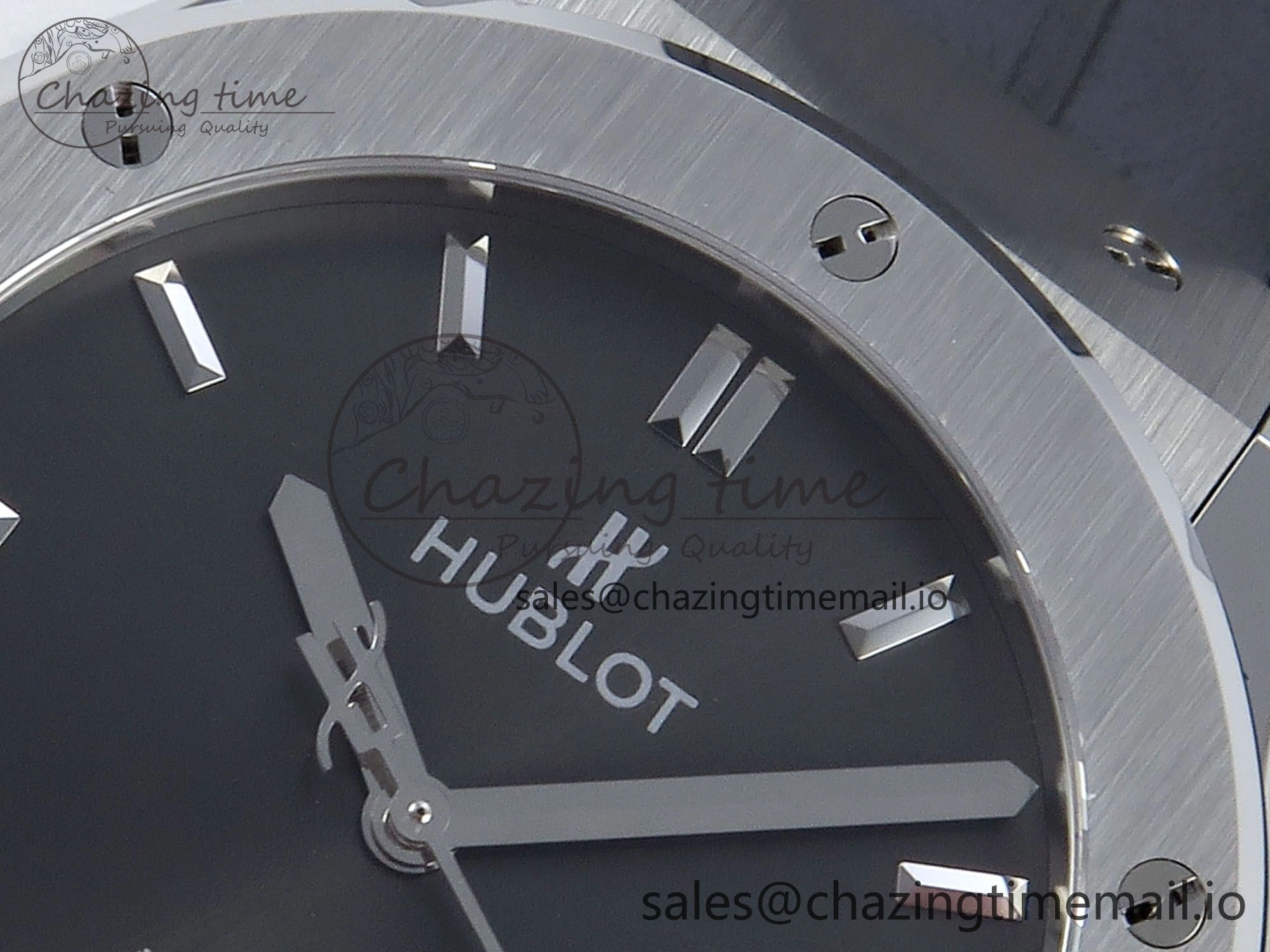 Classic Fusion Bang 42mm HBF 1:1 Best Edition Gray Dial on Gray Leather Strap A2892