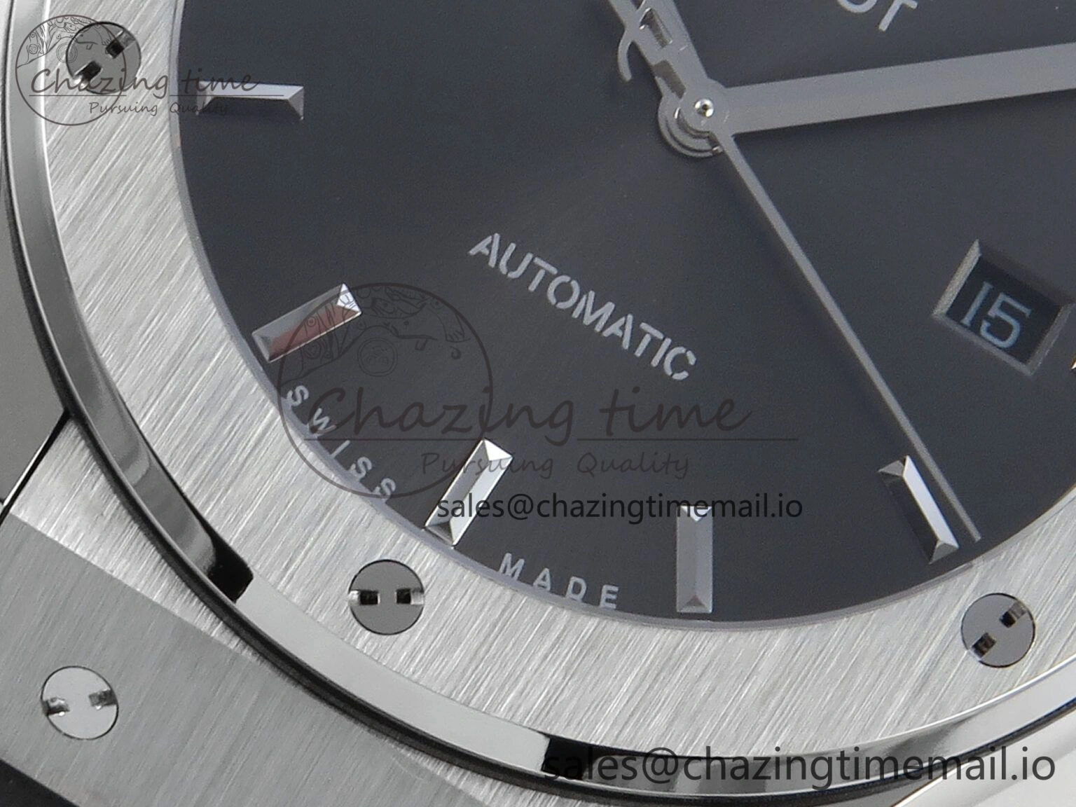 Classic Fusion Bang 42mm HBF 1:1 Best Edition Gray Dial on Gray Leather Strap A2892