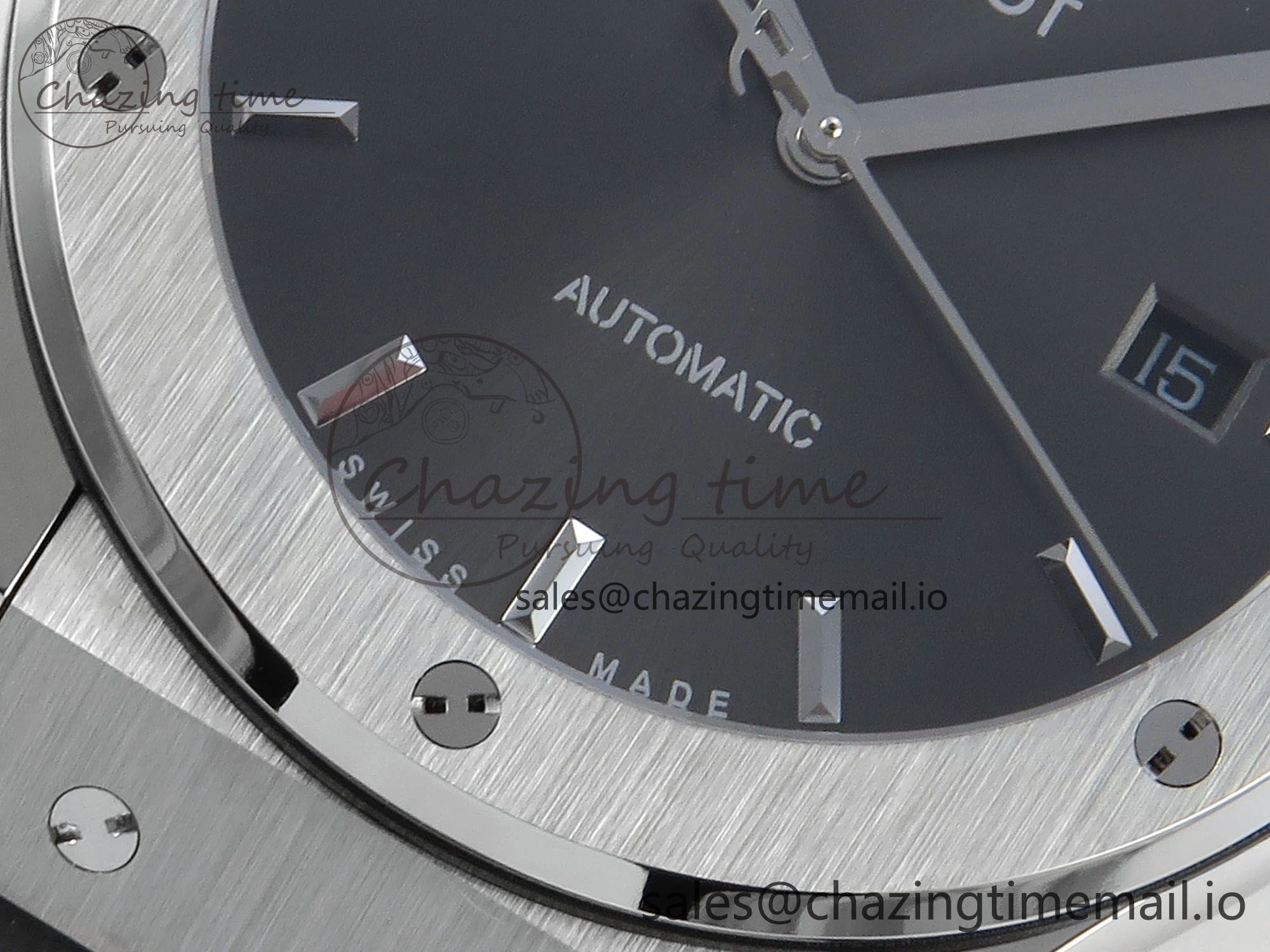 Classic Fusion Bang 42mm HBF 1:1 Best Edition Gray Dial on Gray Leather Strap A2892