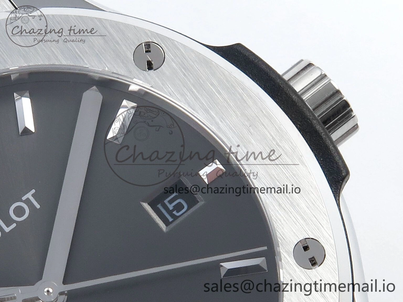 Classic Fusion Bang 42mm HBF 1:1 Best Edition Gray Dial on Gray Leather Strap A2892