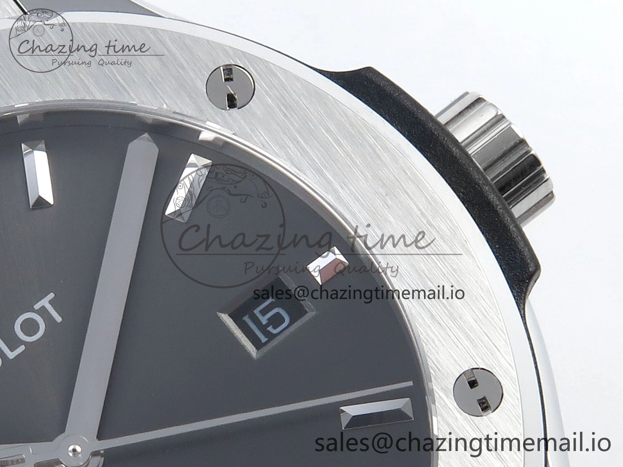 Classic Fusion Bang 42mm HBF 1:1 Best Edition Gray Dial on Gray Leather Strap A2892