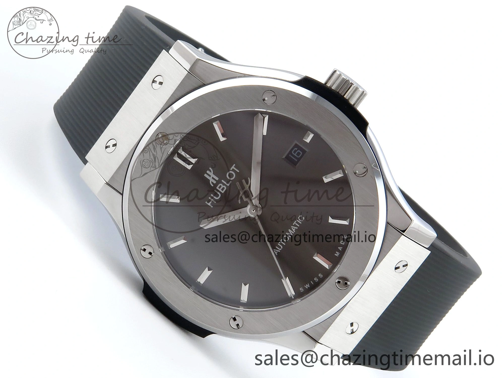 Classic Fusion Bang 42mm HBF 1:1 Best Edition Gray Dial on Gray Rubber Strap A2892