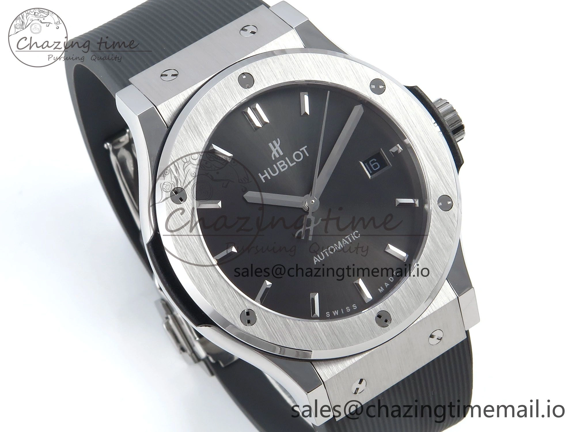 Classic Fusion Bang 42mm HBF 1:1 Best Edition Gray Dial on Gray Rubber Strap A2892