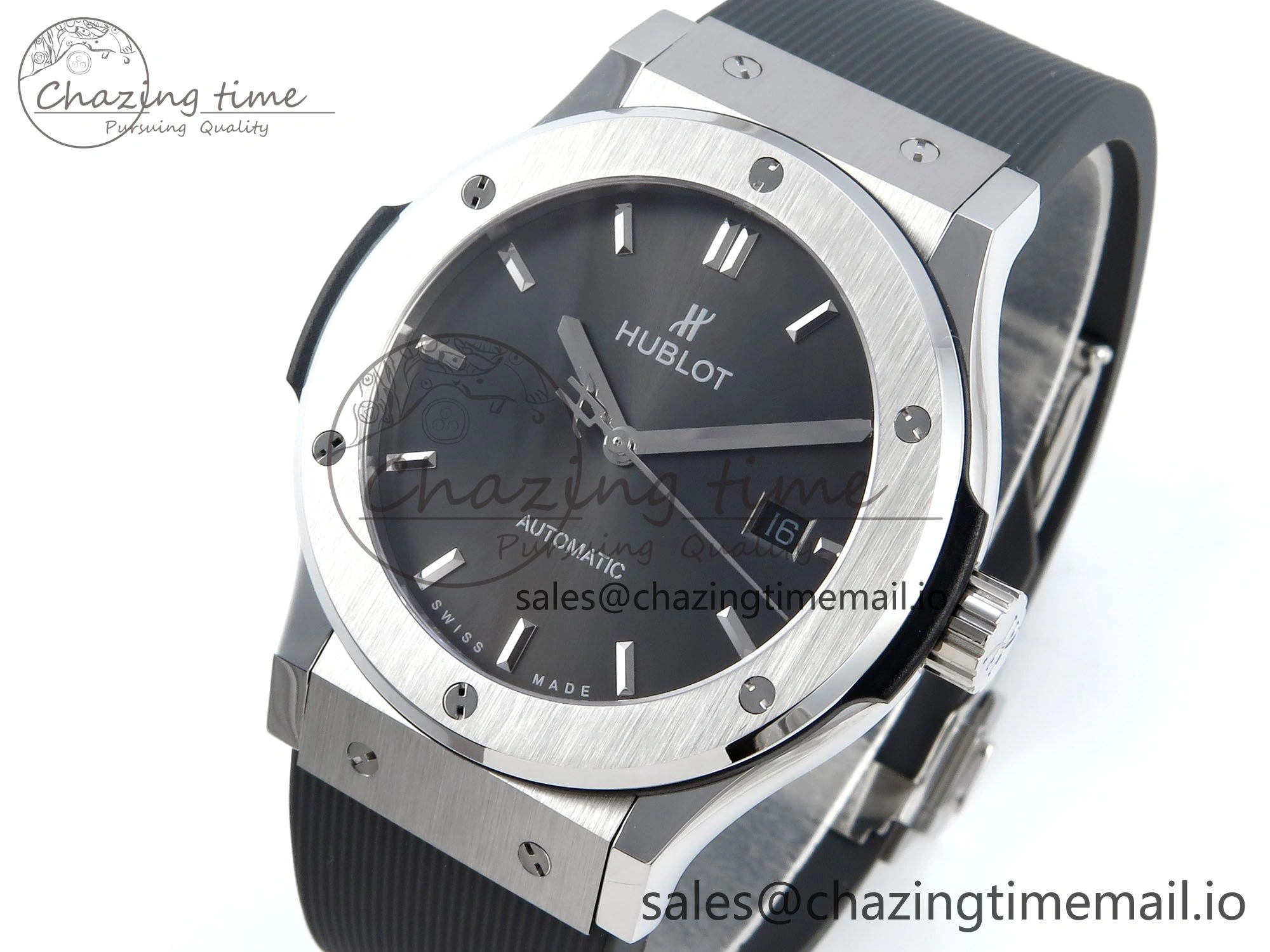 Classic Fusion Bang 42mm HBF 1:1 Best Edition Gray Dial on Gray Rubber Strap A2892