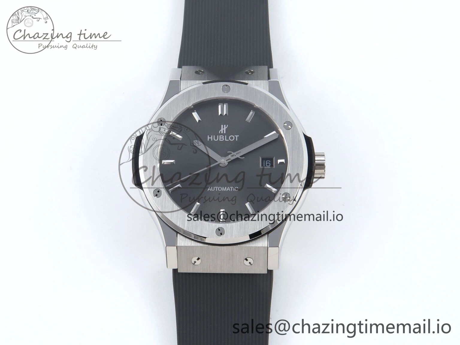 Classic Fusion Bang 42mm HBF 1:1 Best Edition Gray Dial on Gray Rubber Strap A2892