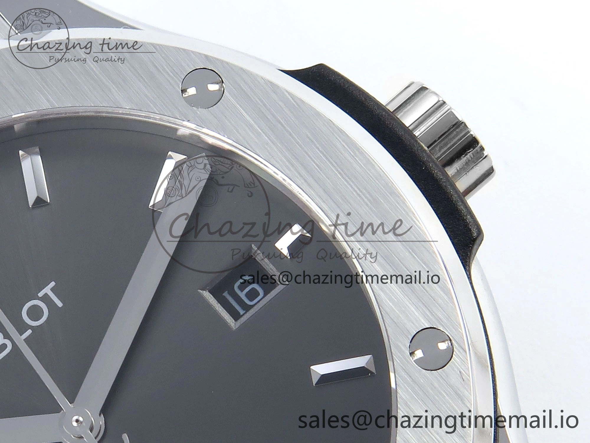 Classic Fusion Bang 42mm HBF 1:1 Best Edition Gray Dial on Gray Rubber Strap A2892