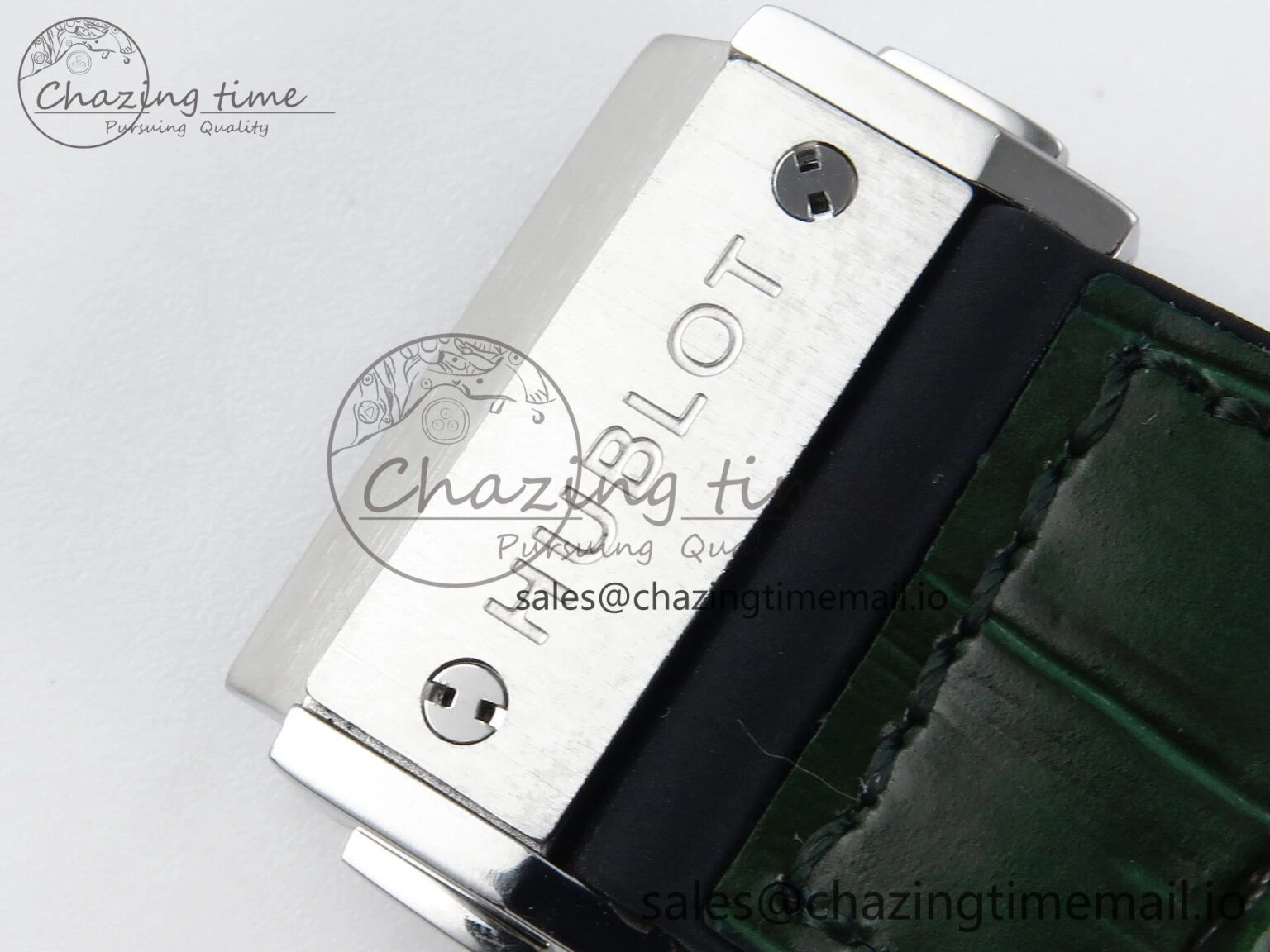 Classic Fusion Bang 42mm HBF 1:1 Best Edition Green Dial Diamonds Bezel on Green Leather Strap A2892