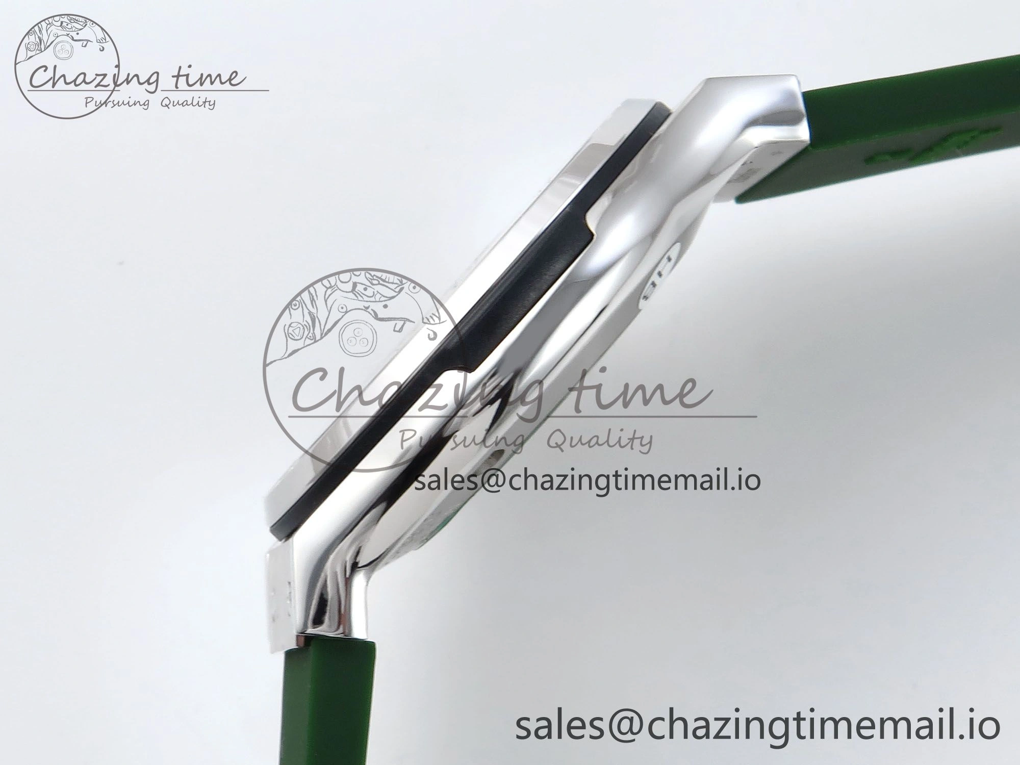 Classic Fusion Bang 42mm HBF 1:1 Best Edition Green Dial Diamonds Bezel on Green Rubber Strap A2892