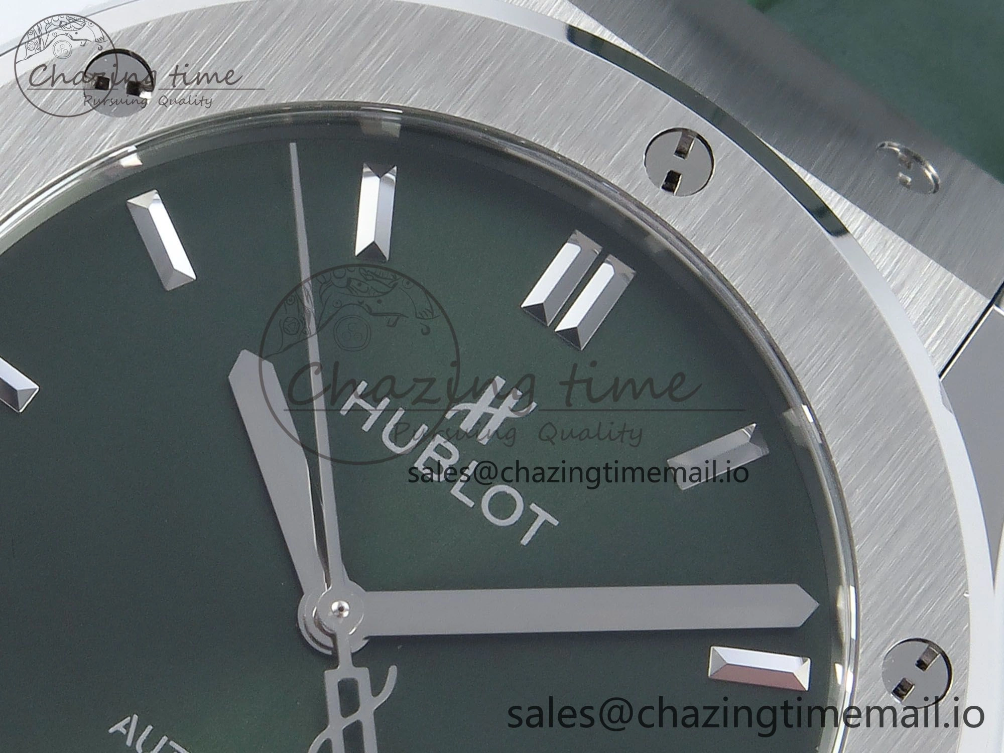 Classic Fusion Bang 42mm HBF 1:1 Best Edition Green Dial on Green Leather Strap A2892