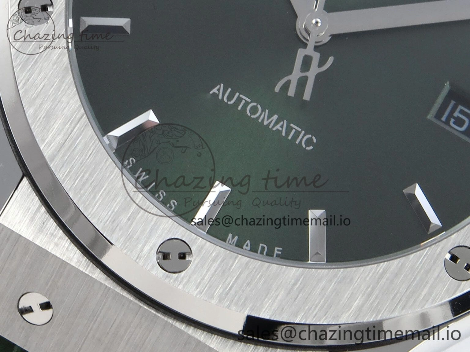 Classic Fusion Bang 42mm HBF 1:1 Best Edition Green Dial on Green Leather Strap A2892
