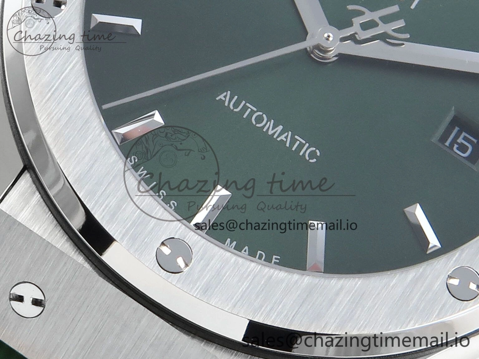 Classic Fusion Bang 42mm HBF 1:1 Best Edition Green Dial on Green Rubber Strap A2892