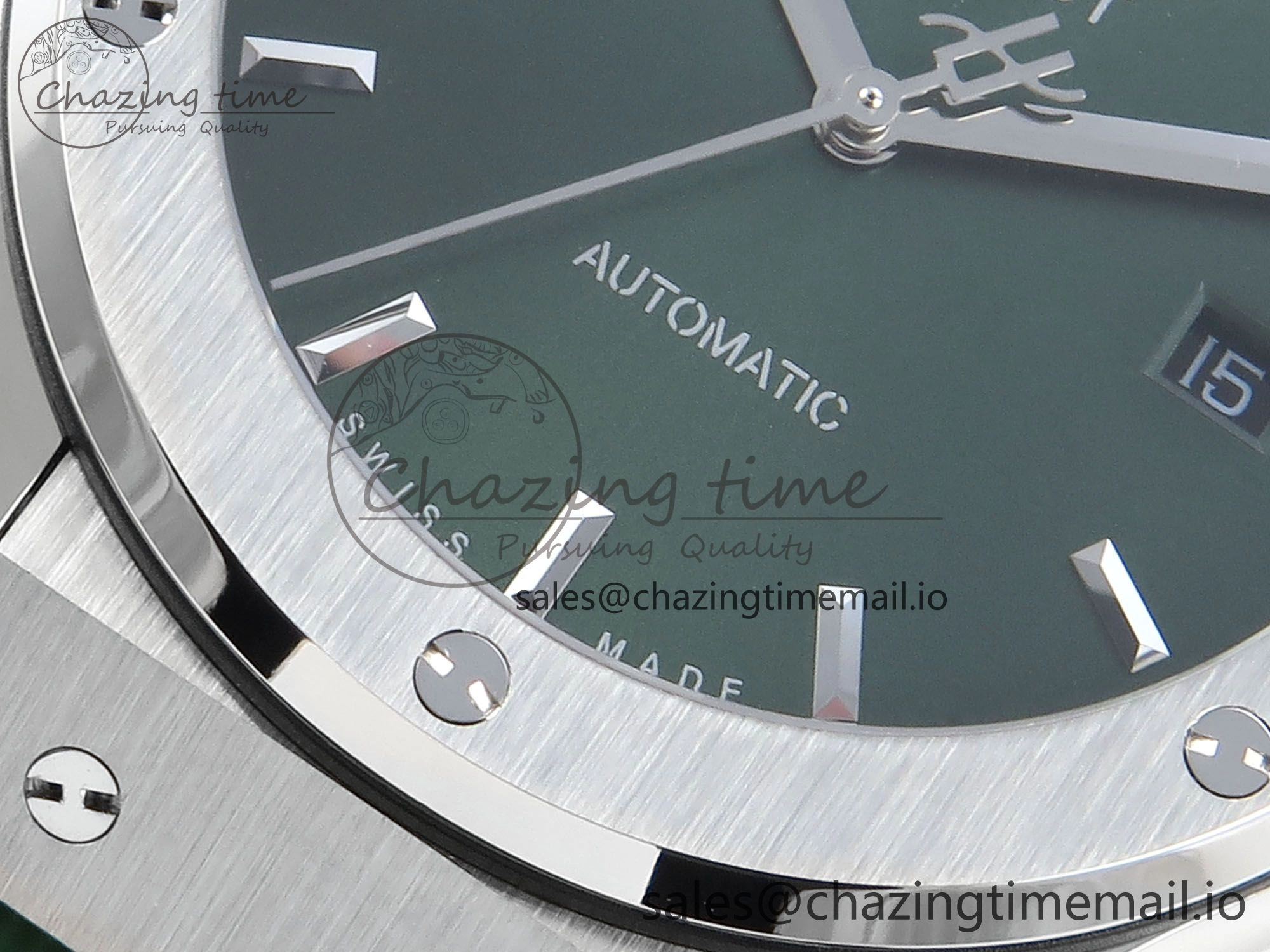 Classic Fusion Bang 42mm HBF 1:1 Best Edition Green Dial on Green Rubber Strap A2892