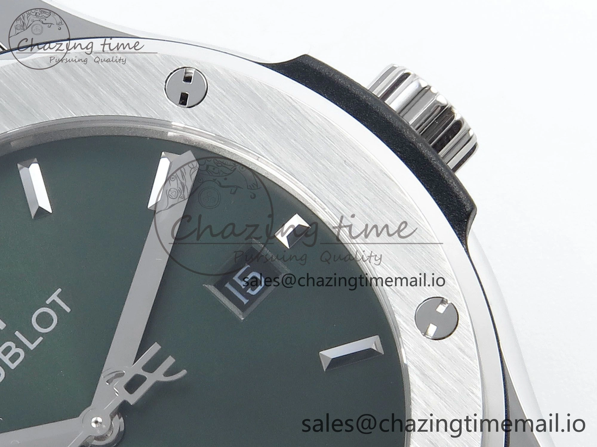 Classic Fusion Bang 42mm HBF 1:1 Best Edition Green Dial on Green Rubber Strap A2892