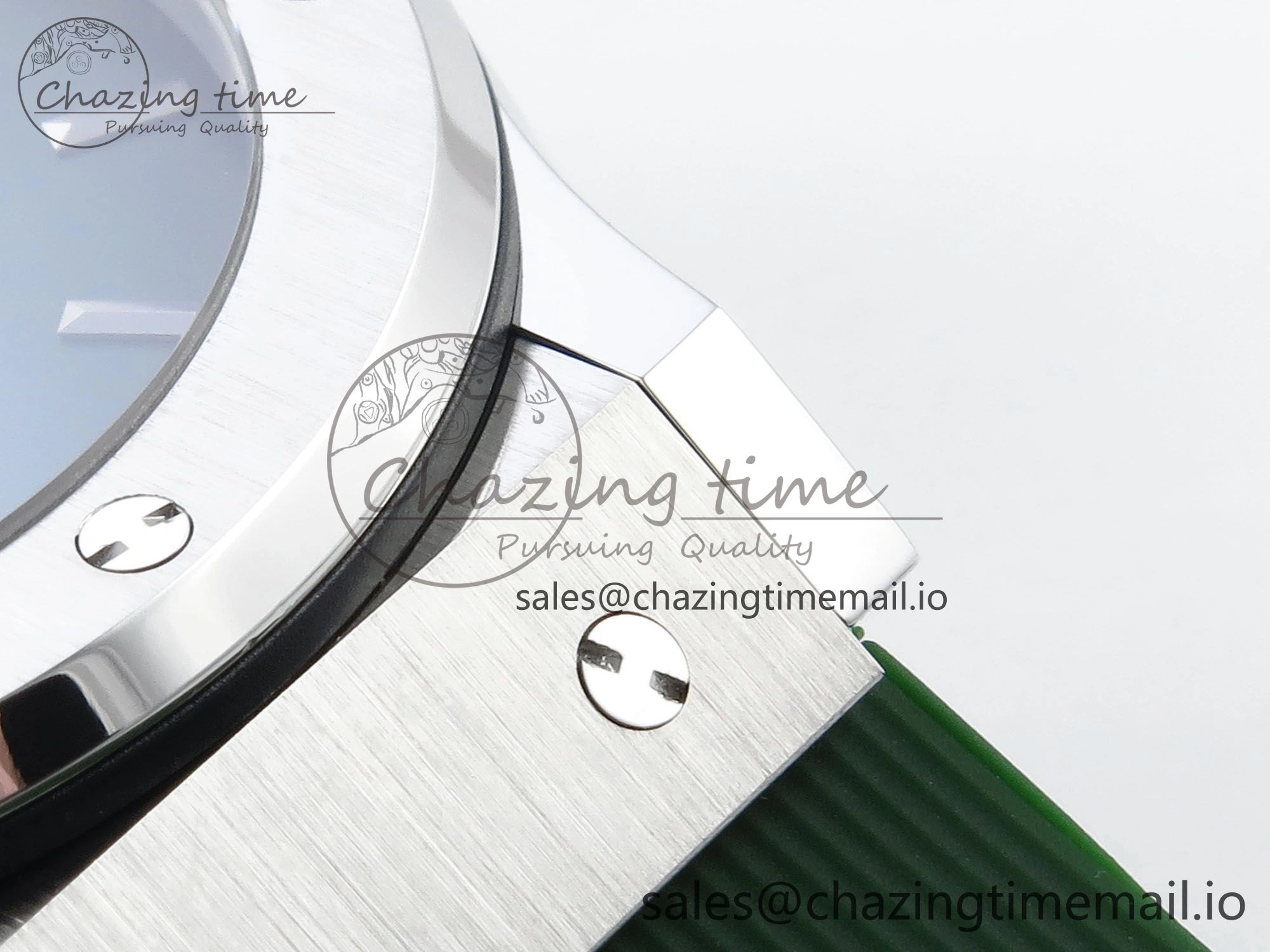 Classic Fusion Bang 42mm HBF 1:1 Best Edition Green Dial on Green Rubber Strap A2892