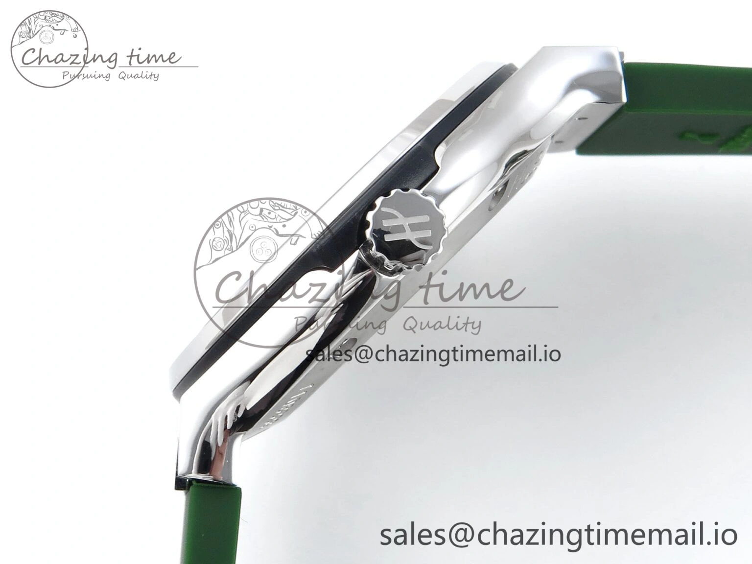 Classic Fusion Bang 42mm HBF 1:1 Best Edition Green Dial on Green Rubber Strap A2892