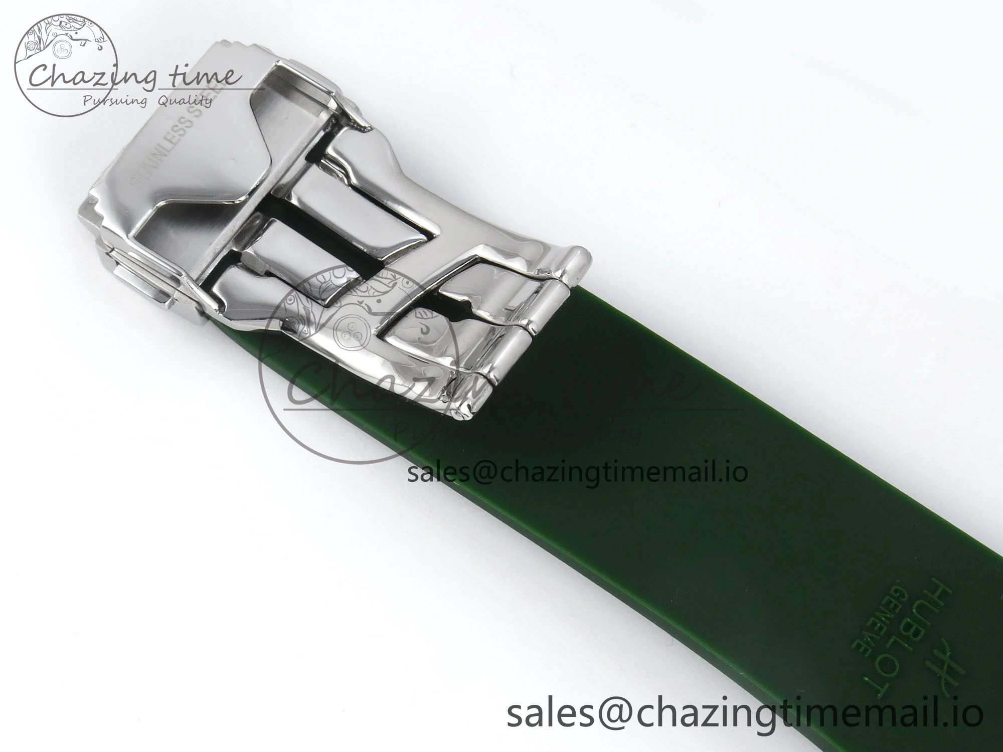 Classic Fusion Bang 42mm HBF 1:1 Best Edition Green Dial on Green Rubber Strap A2892