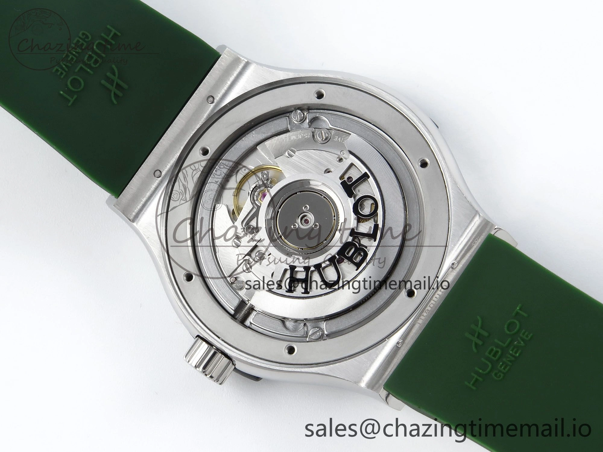 Classic Fusion Bang 42mm HBF 1:1 Best Edition Green Dial on Green Rubber Strap A2892