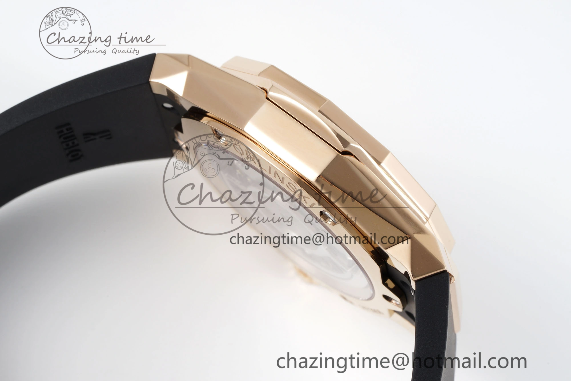 Classic Fusion Orlinski RG APSF 1:1 Best Edtion Black Faceted Dial Diamonds Bezel on Black Rubber Strap A2892