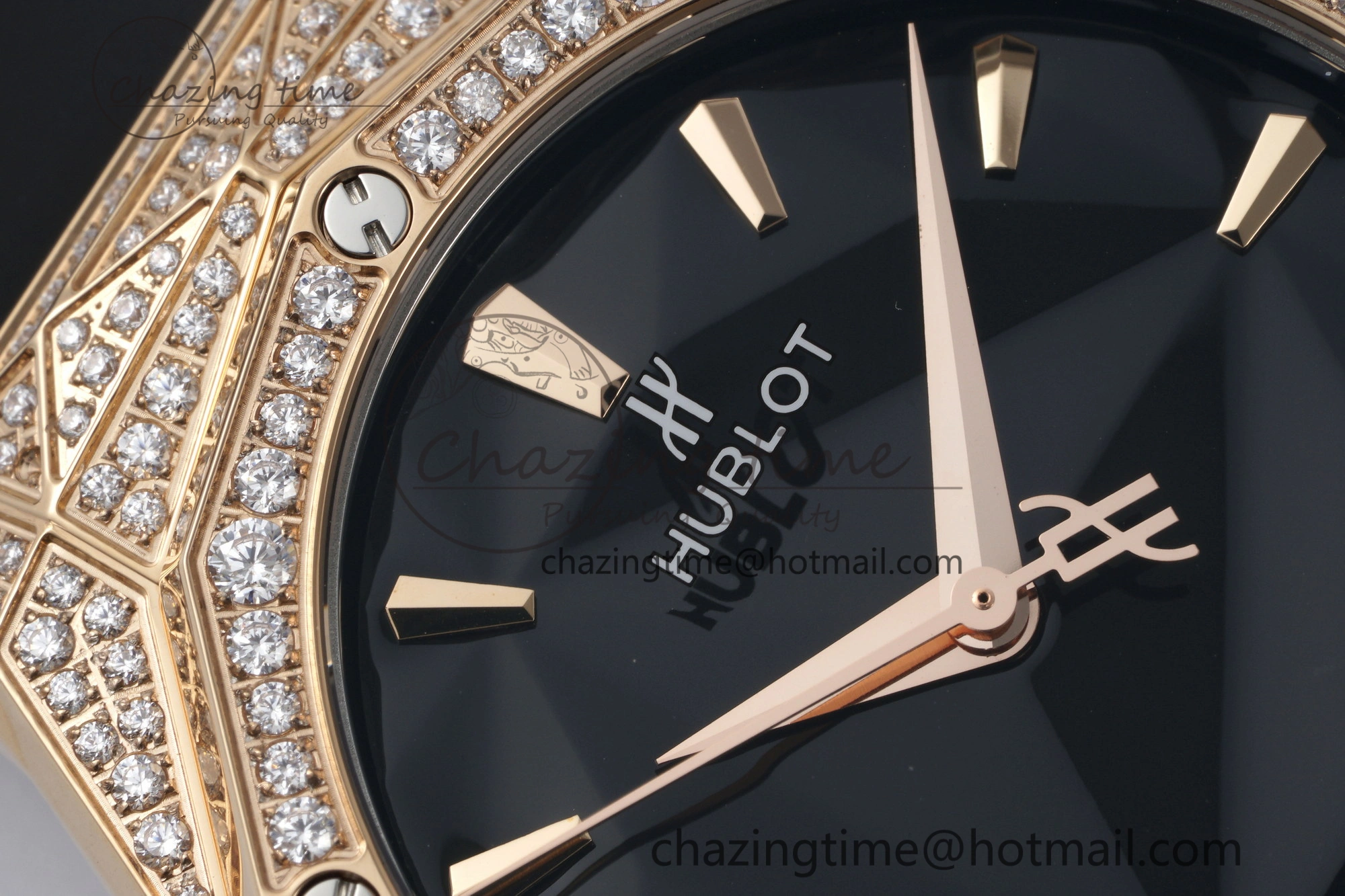 Classic Fusion Orlinski RG APSF 1:1 Best Edtion Black Faceted Dial Diamonds Bezel on Black Rubber Strap A2892