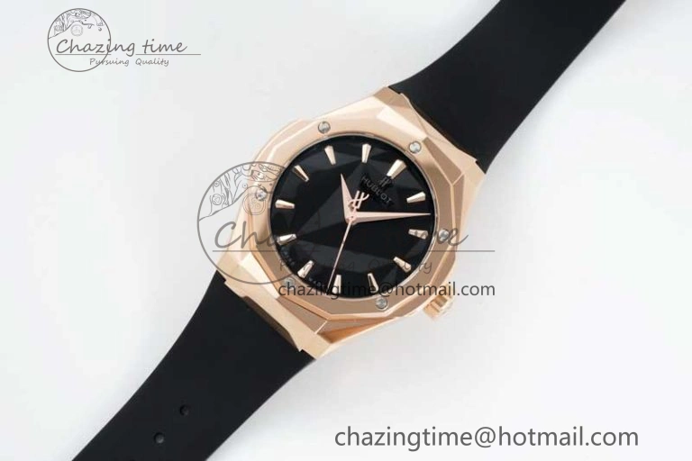 Classic Fusion Orlinski RG APSF 1:1 Best Edtion Black Faceted Dial on Black Rubber Strap A2892