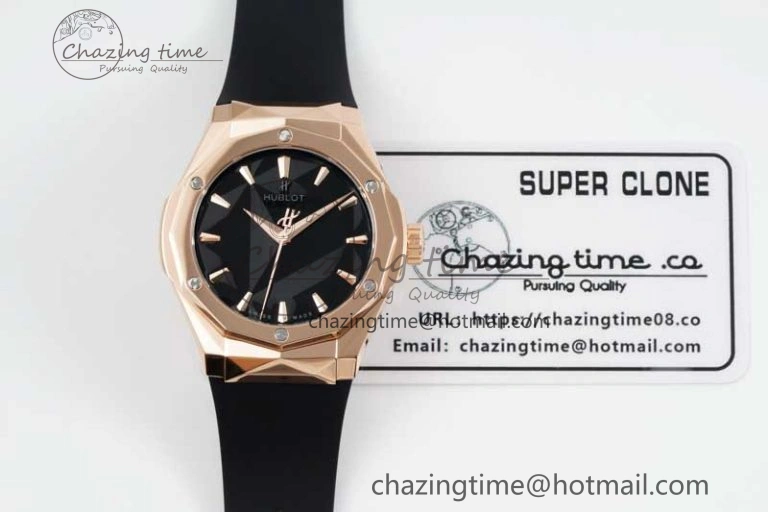 Classic Fusion Orlinski RG APSF 1:1 Best Edtion Black Faceted Dial on Black Rubber Strap A2892