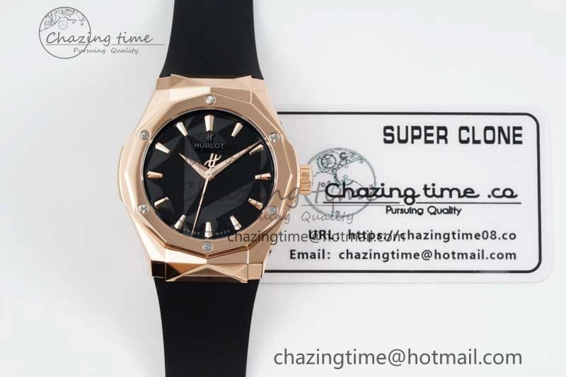 Classic Fusion Orlinski RG APSF 1:1 Best Edtion Black Faceted Dial on Black Rubber Strap A2892