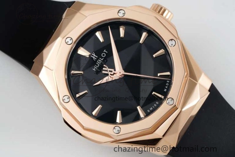 Classic Fusion Orlinski RG APSF 1:1 Best Edtion Black Faceted Dial on Black Rubber Strap A2892
