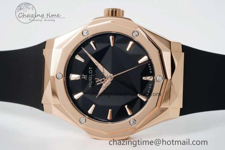 Classic Fusion Orlinski RG APSF 1:1 Best Edtion Black Faceted Dial on Black Rubber Strap A2892