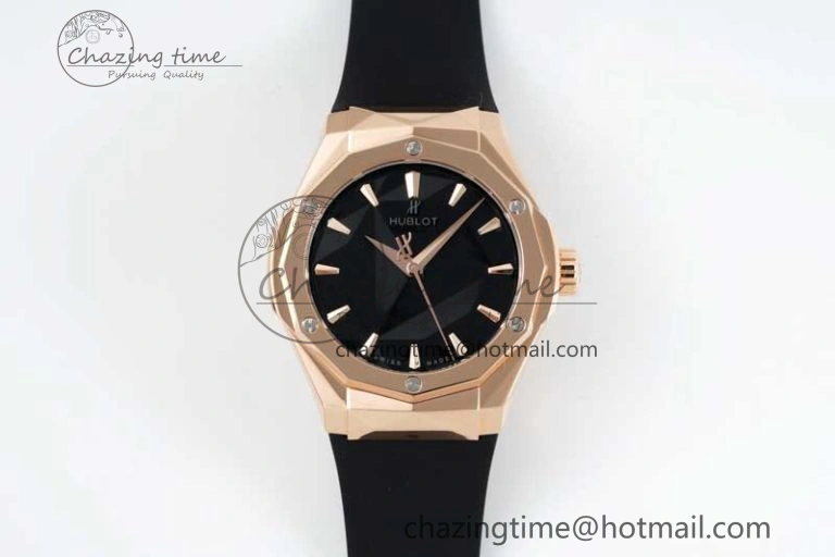 Classic Fusion Orlinski RG APSF 1:1 Best Edtion Black Faceted Dial on Black Rubber Strap A2892