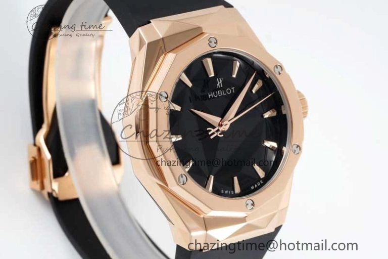 Classic Fusion Orlinski RG APSF 1:1 Best Edtion Black Faceted Dial on Black Rubber Strap A2892