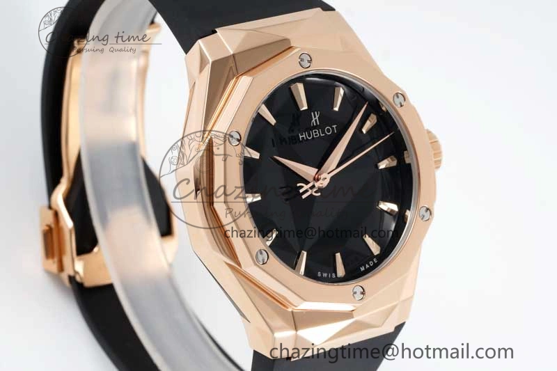 Classic Fusion Orlinski RG APSF 1:1 Best Edtion Black Faceted Dial on Black Rubber Strap A2892