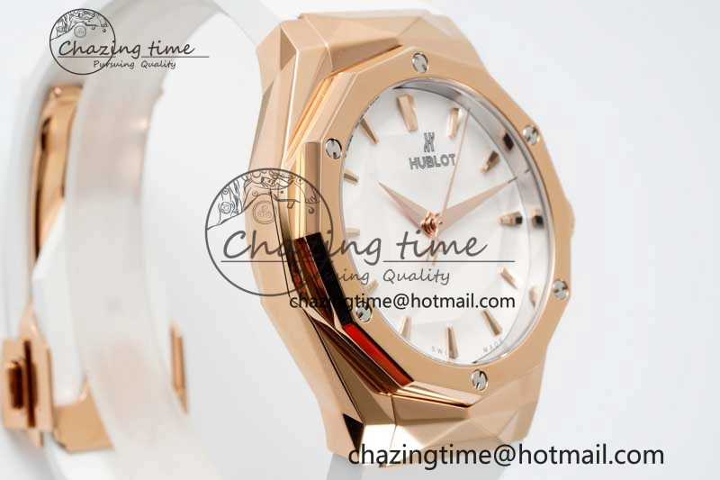 Classic Fusion Orlinski RG APSF 1:1 Best Edtion White Faceted Dial on White Rubber Strap A2892
