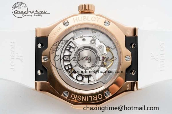 Classic Fusion Orlinski RG APSF 1:1 Best Edtion White Faceted Dial on White Rubber Strap A2892