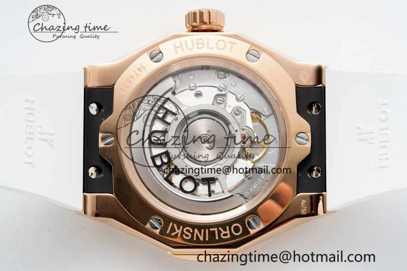 Classic Fusion Orlinski RG APSF 1:1 Best Edtion White Faceted Dial on White Rubber Strap A2892