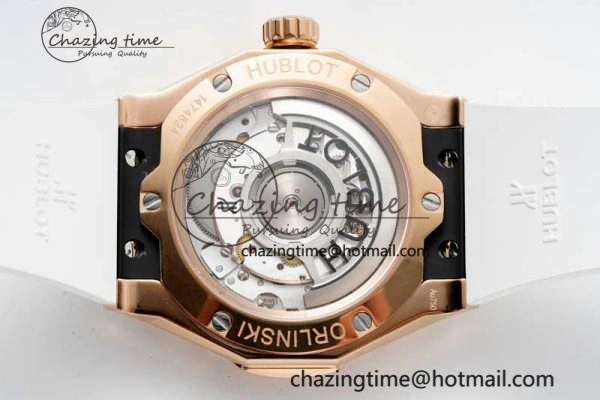 Classic Fusion Orlinski RG APSF 1:1 Best Edtion White Faceted Dial on White Rubber Strap A2892