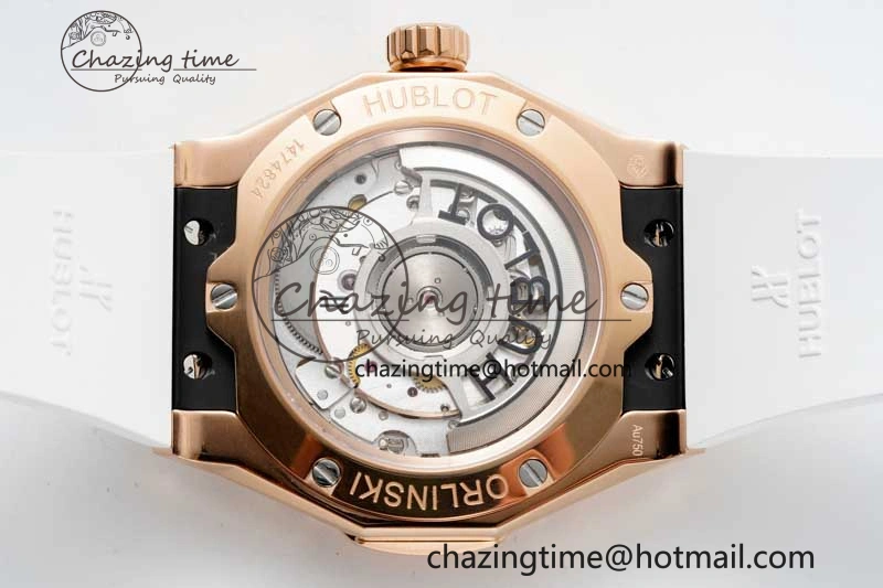 Classic Fusion Orlinski RG APSF 1:1 Best Edtion White Faceted Dial on White Rubber Strap A2892