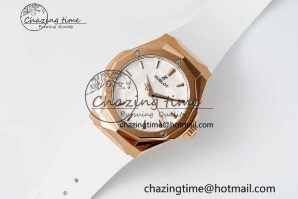 Classic Fusion Orlinski RG APSF 1:1 Best Edtion White Faceted Dial on White Rubber Strap A2892