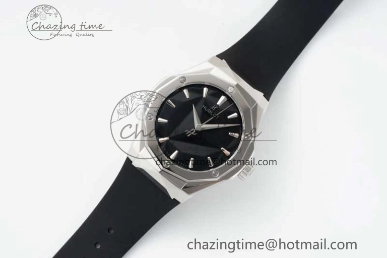 Classic Fusion Orlinski SS APSF 1:1 Best Edtion Black Faceted Dial on Black Rubber Strap A2892