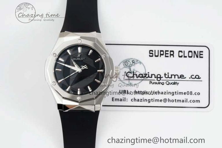 Classic Fusion Orlinski SS APSF 1:1 Best Edtion Black Faceted Dial on Black Rubber Strap A2892
