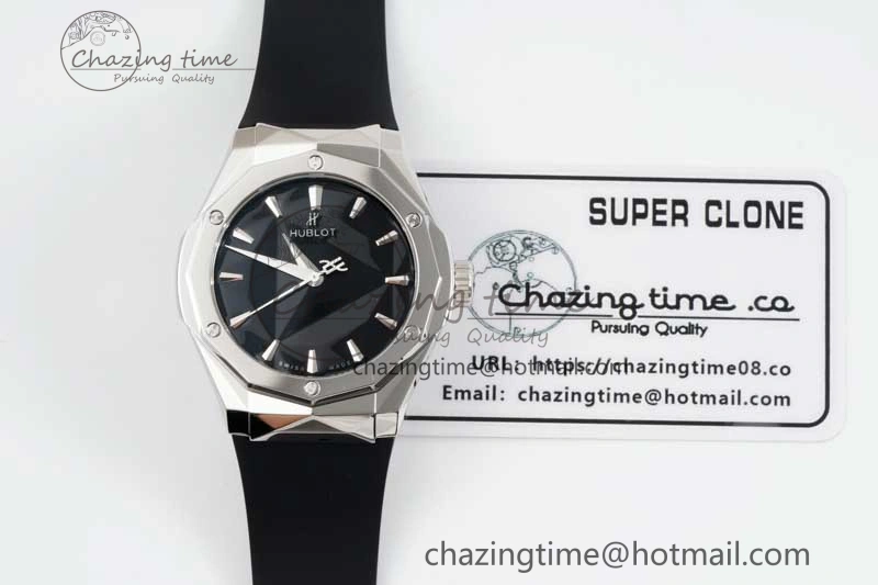 Classic Fusion Orlinski SS APSF 1:1 Best Edtion Black Faceted Dial on Black Rubber Strap A2892