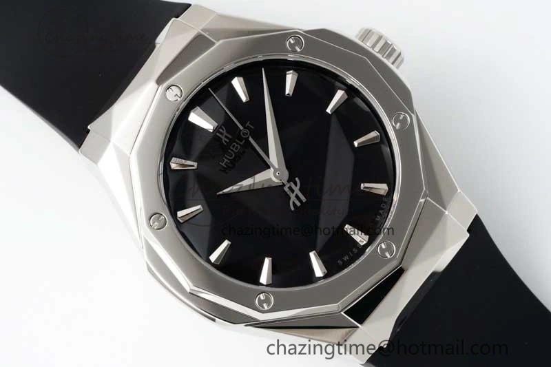 Classic Fusion Orlinski SS APSF 1:1 Best Edtion Black Faceted Dial on Black Rubber Strap A2892