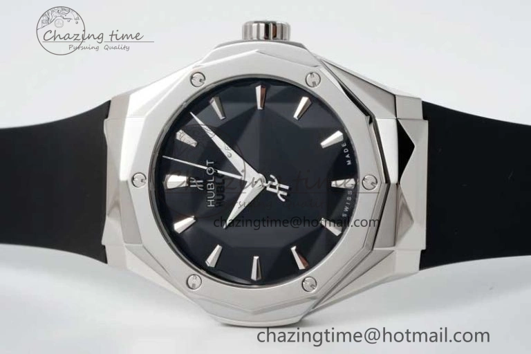 Classic Fusion Orlinski SS APSF 1:1 Best Edtion Black Faceted Dial on Black Rubber Strap A2892
