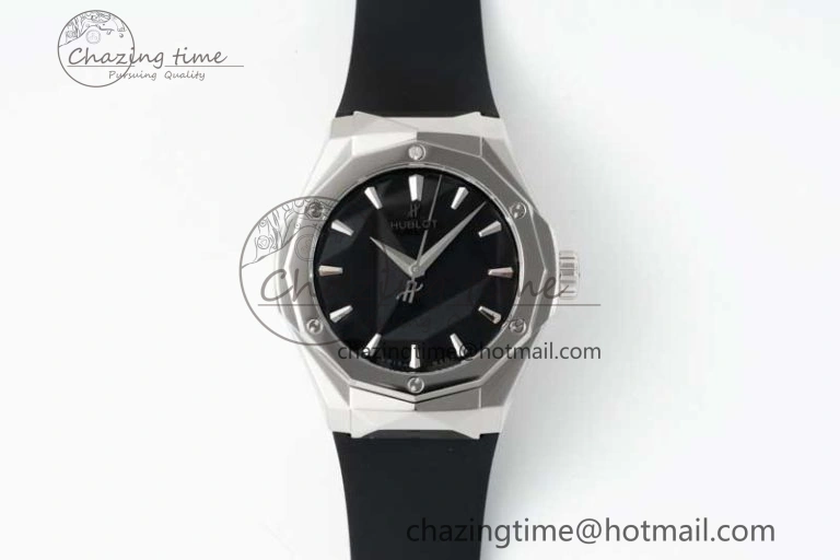 Classic Fusion Orlinski SS APSF 1:1 Best Edtion Black Faceted Dial on Black Rubber Strap A2892