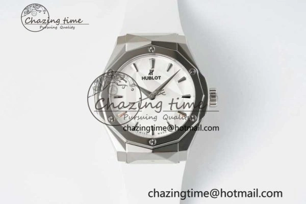 Classic Fusion Orlinski SS APSF 1:1 Best Edtion White Faceted Dial on White Rubber Strap A2892