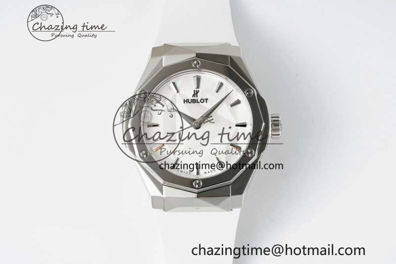 Classic Fusion Orlinski SS APSF 1:1 Best Edtion White Faceted Dial on White Rubber Strap A2892