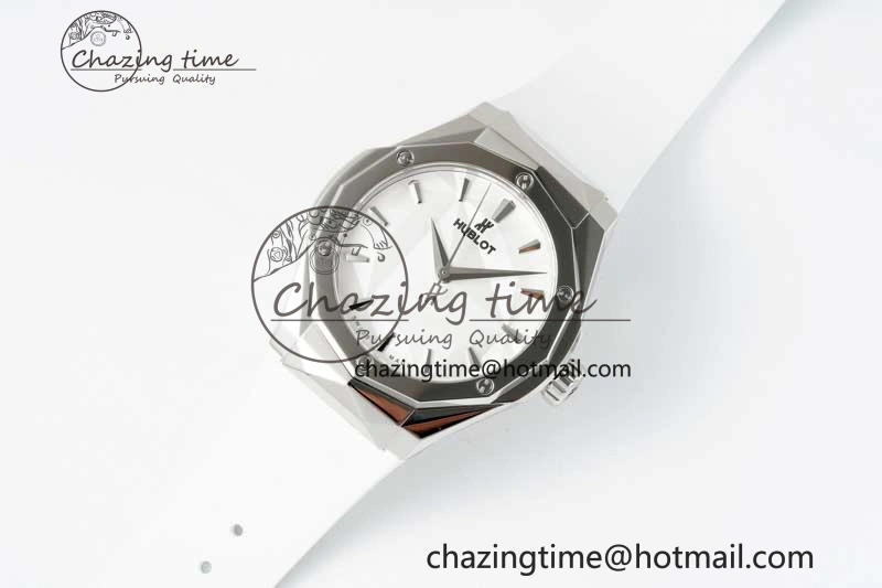 Classic Fusion Orlinski SS APSF 1:1 Best Edtion White Faceted Dial on White Rubber Strap A2892